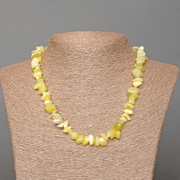 Colier din jadeit – fragmente mici, 8x3 mm, lungime 47 cm