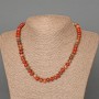 Colier din jasper roșu, piatră naturală, rondel neted, diametrul 8x5 mm, lungime 46 cm +/-