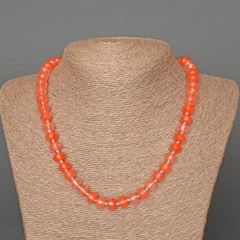 Намисто Халцедон натуральний камінь гладкий рондель, діаметр 9х7мм+-, довжина 49см+