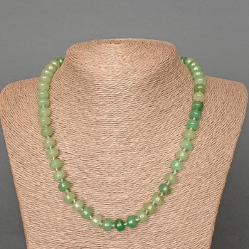 Colier din nefrit natural, piatră netedă rondel, diametrul 9×7 mm, lungime 49 cm