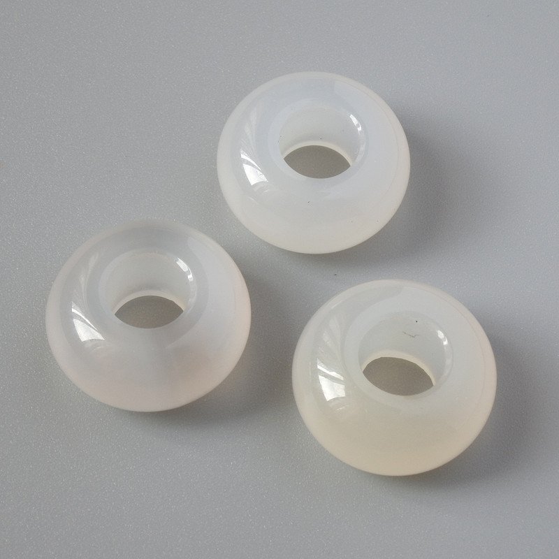 Mărgea Pandora din agat fumuriu, piatră naturală, diametrul 14x7 mm, diametrul orificiului 5,6 mm+