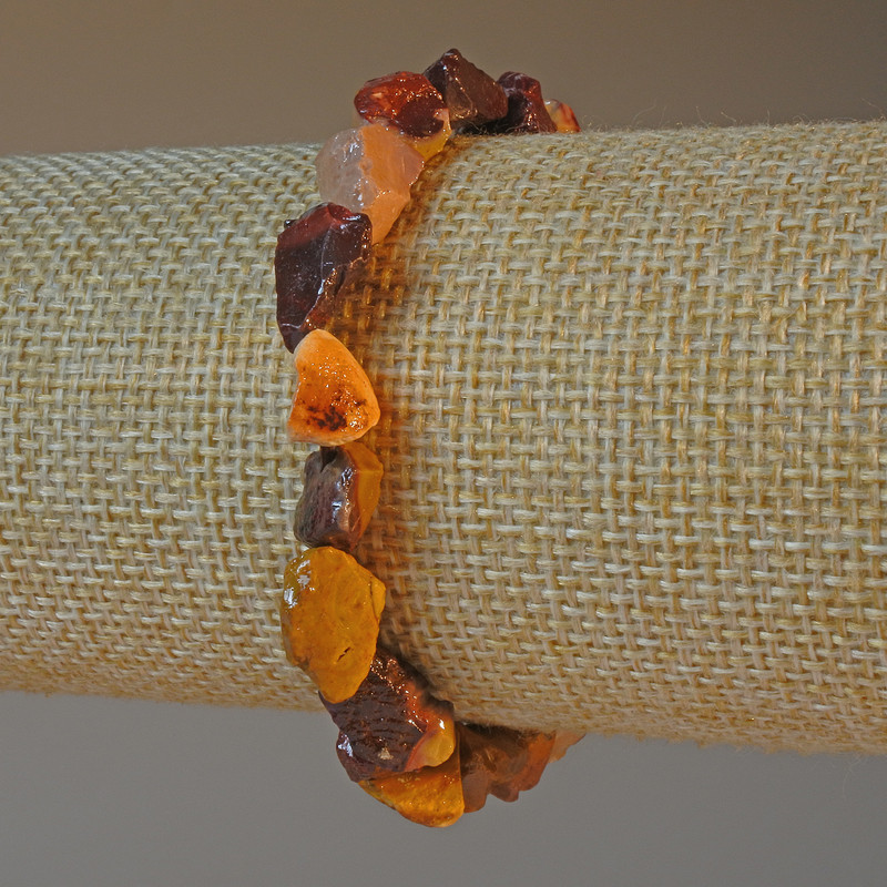 Brățară cu jasper mookaite natural, piatră fațetată, diametrul 8x10 mm, lungime 18 cm +/- (elastic)