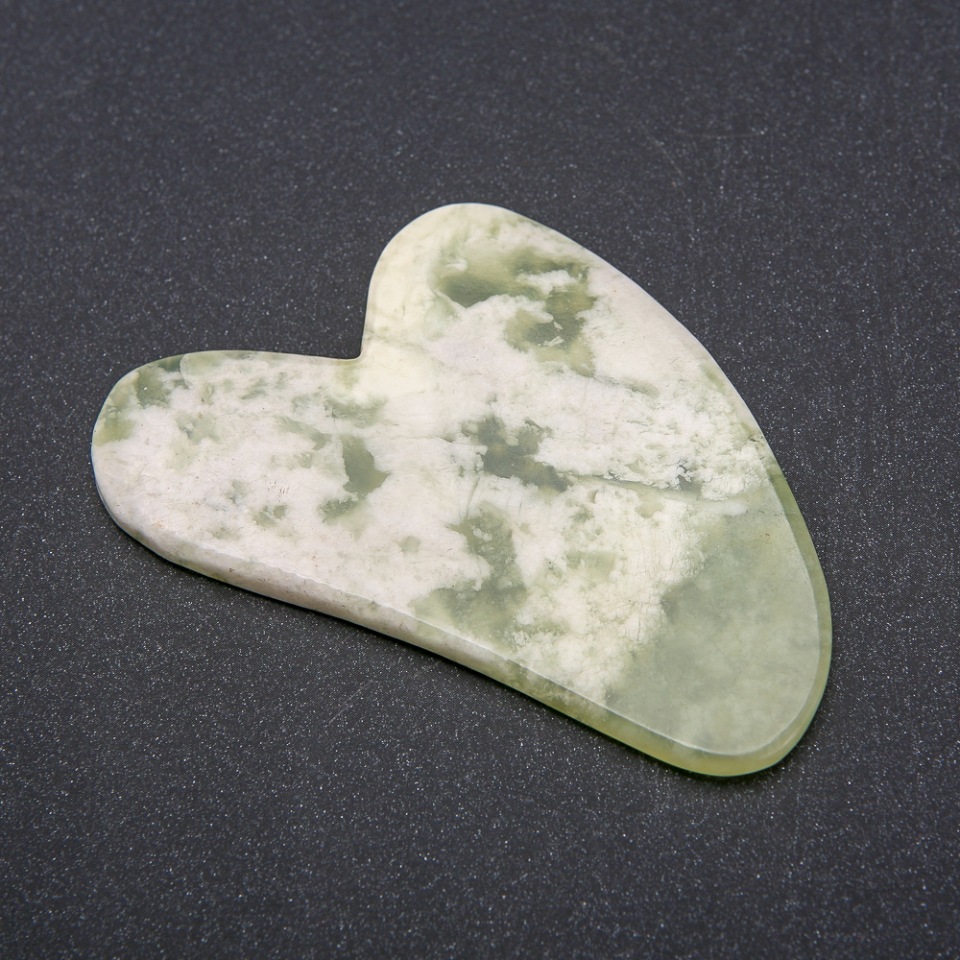 Masajer Gua Sha din piatră naturală Onix 5,5×8 cm