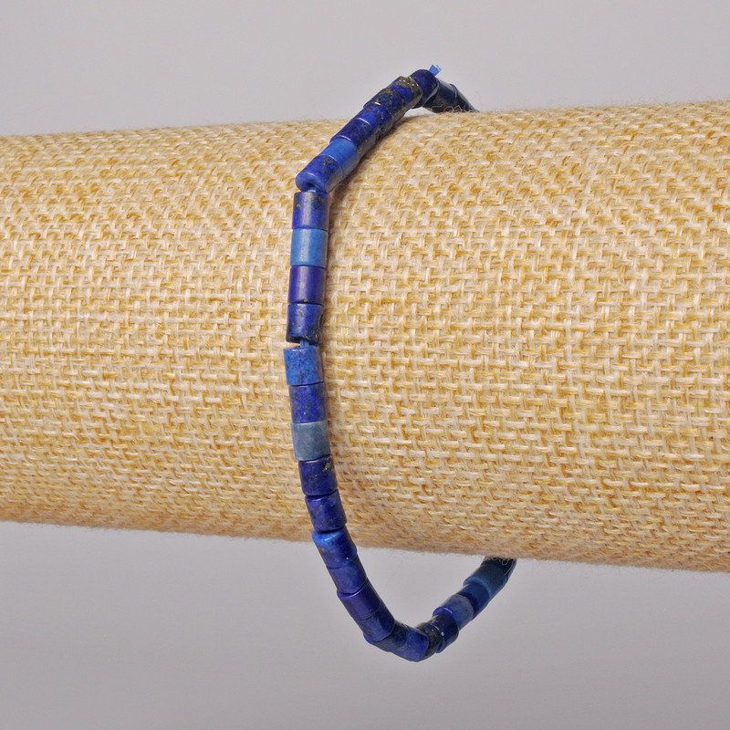 Brățară din lazurit, piatră naturală, tăietură facetată, diametrul 4×4 mm, lungime 18 cm ± (elastic)