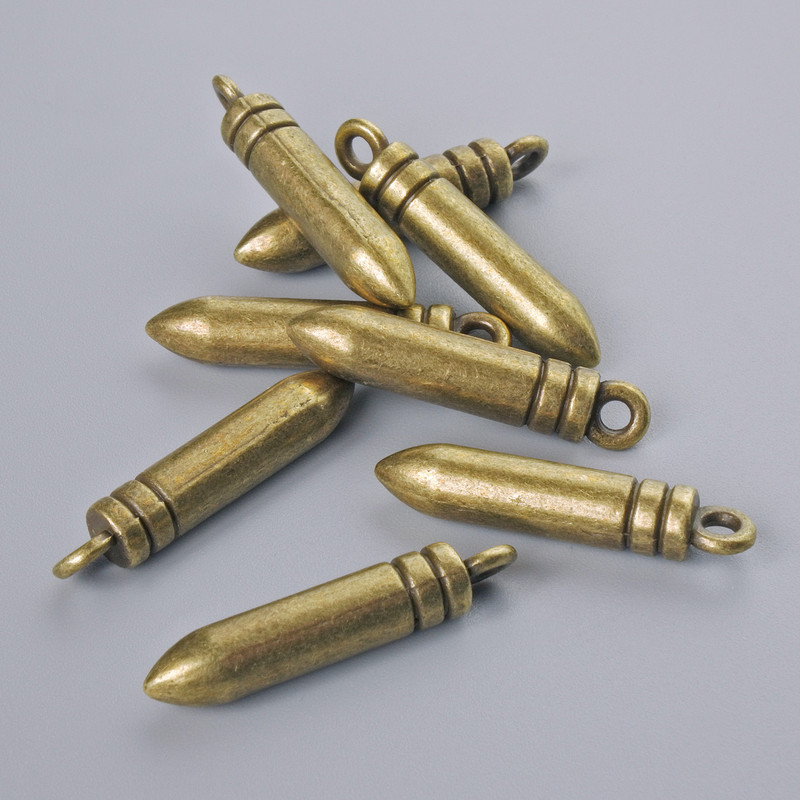 Furnitură pandantiv 'Bilă', diametru 23,5×4,5 mm, diametrul găurii 1,7 mm, ambalaj: 8 buc. +/- culoare bronz metal