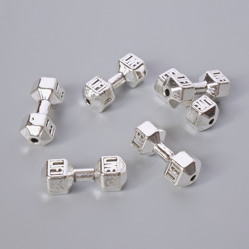 Mărgea ganteră, diametru 8×19, 5 mm ±, ambalaj: 6 buc., culoare argintie a metalului