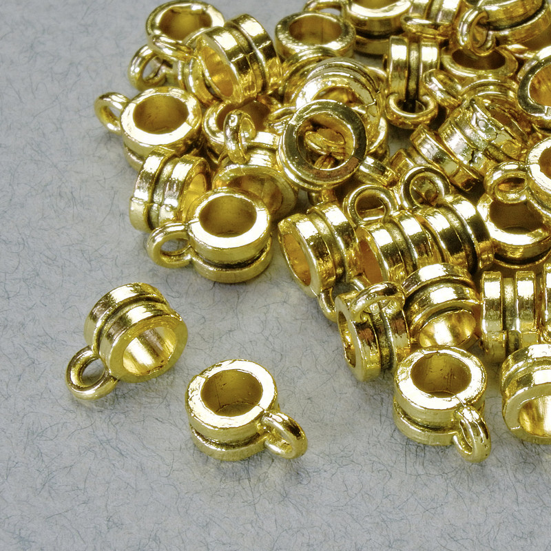 Prindere bail aurie, diametru 6x4 mm, gaură 1,8 mm, 3 buc., lungime 8,5 mm, culoare aurie a metalului, ambalaj 20 g ± 50 buc.