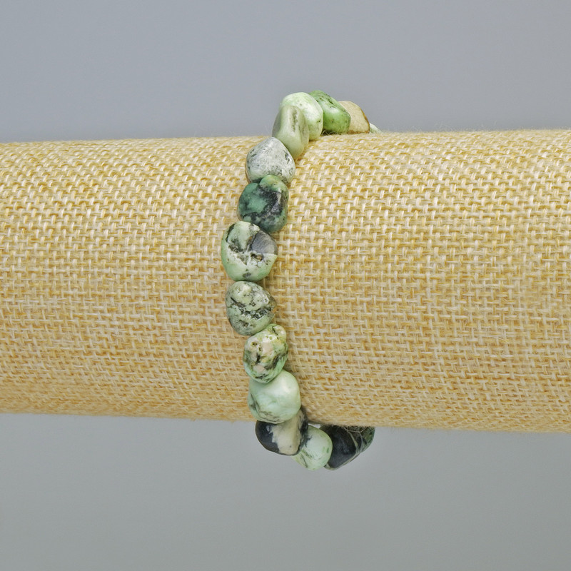 Brățară din piatră naturală Valit, fațetată, diametrul aproximativ de 10 mm, lungime 18 cm, pe bandă elastică