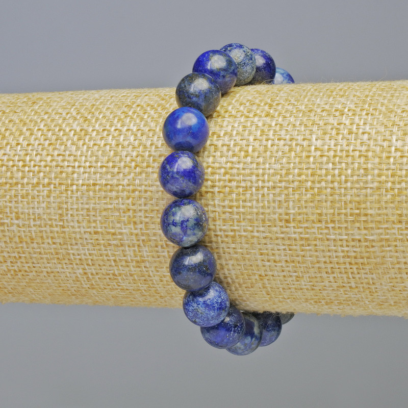 Brățară din lazurit, piatră naturală, mărgele netede, diametrul de 10 mm ± (elastic), lungime 18 cm+