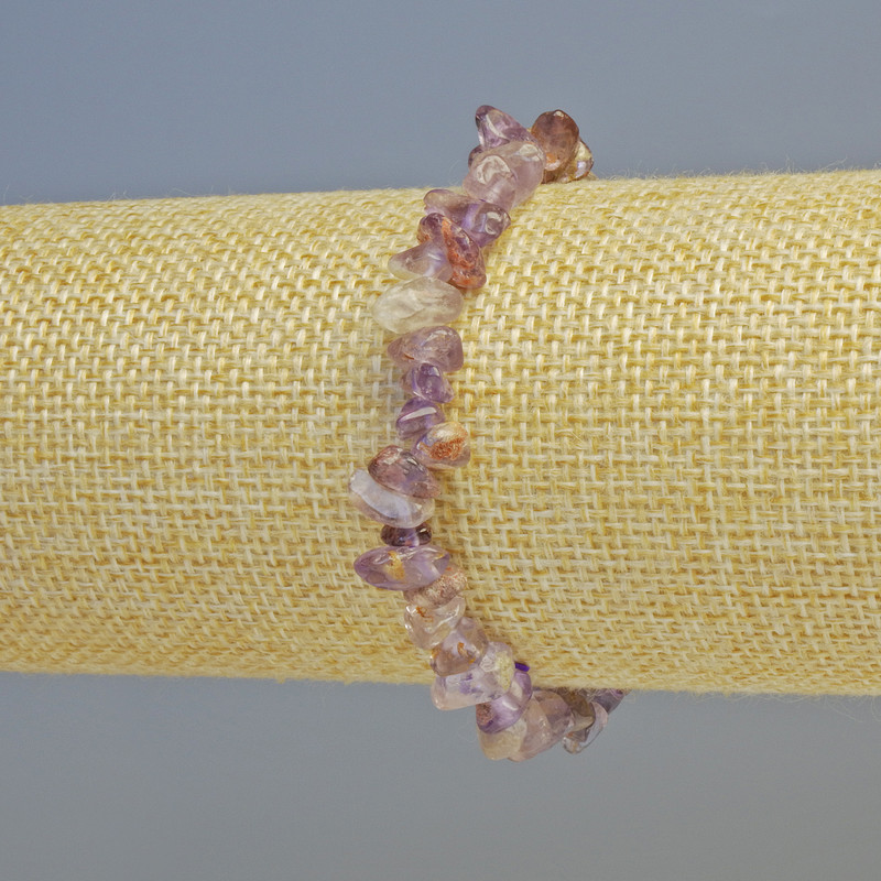 Brățară din ametrin, fragmente din piatră naturală, diametrul 7×3 mm ± (elastic), lungime 18 cm+