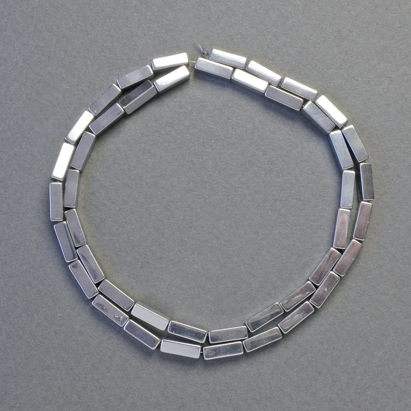 Mărgele din hematit dreptunghiulare, culoare argintie, diametru 9x3 mm, lungime 42 cm, șir