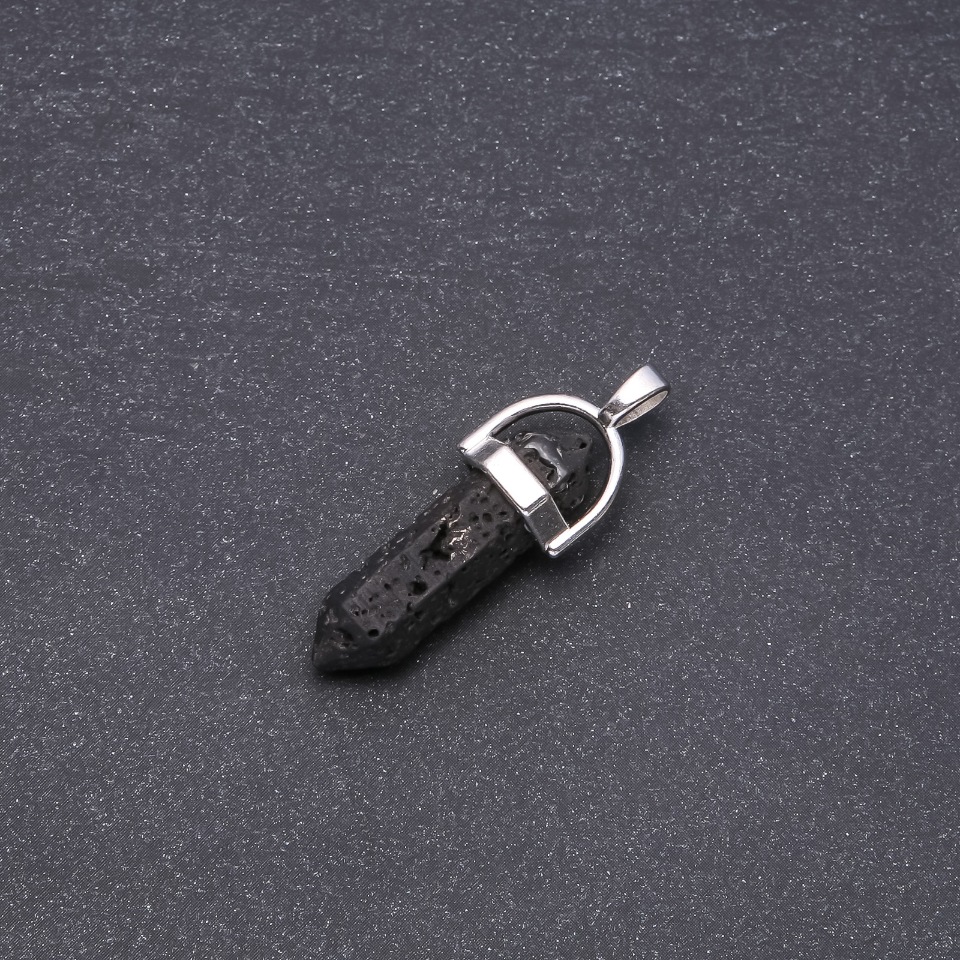 Pandantiv hexagonal din lavă 9x30x40 mm