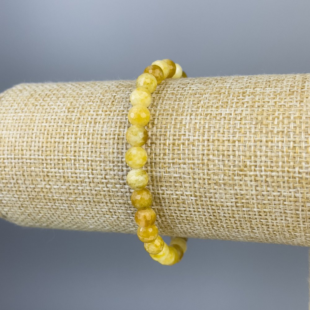 Бралет Жадеїт гранована кулька 6мм+-, довжина 18см+- стрейч