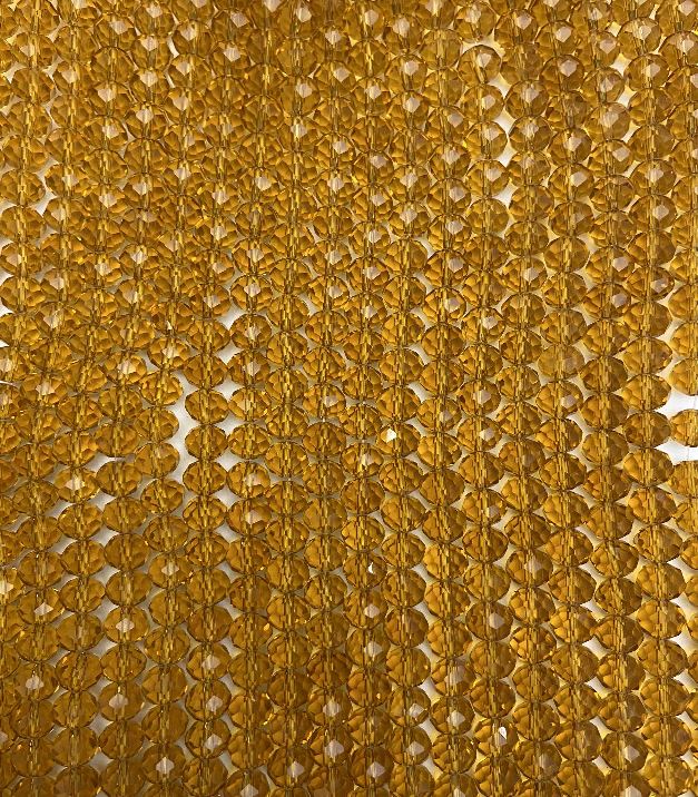 Mărgele de chihlimbar din cristal ceh, pe fir, rondele tăiate, diametrul 8x6 mm, lungime 40-41 cm +/-