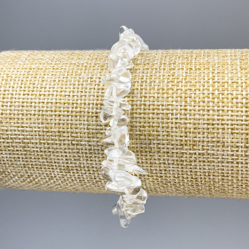 Brățară din cristal de munte fragmente, diametrul 6–10×3 mm, lungime 18 cm, elastică