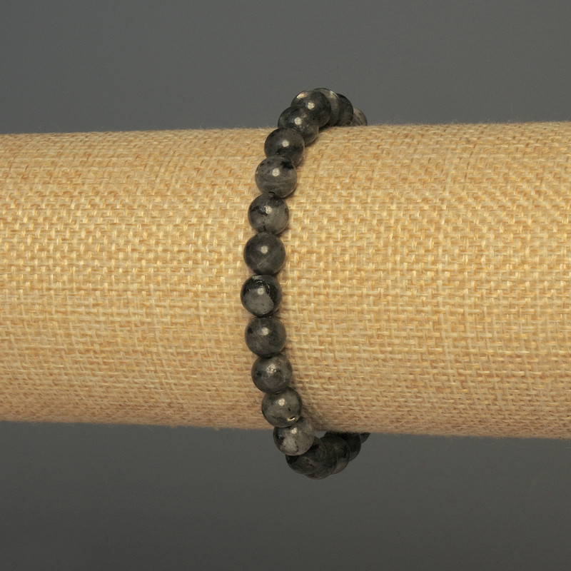 Brățară din labradorit cu mărgele netede, diametru 7 mm, lungime 18 cm, elastică