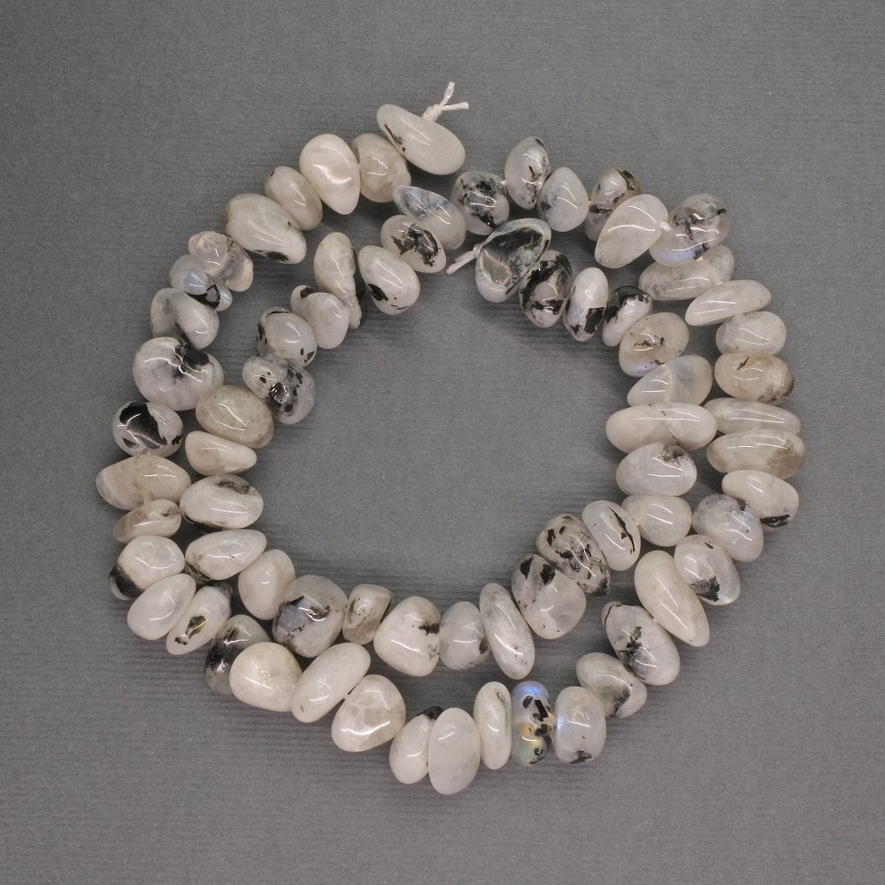 Mărgele din adular, piatră naturală, formă de galetă, dimensiuni 9×10×6 mm ±, lungime 42 cm ±