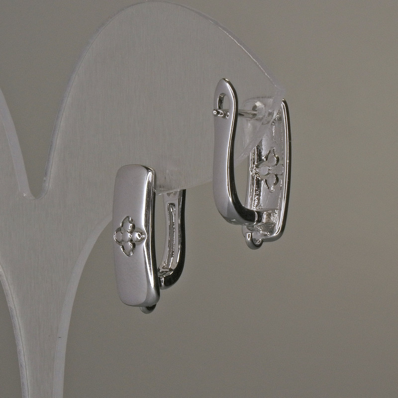 Știfturi pentru cercei, metal argintiu, 17×6 mm, pereche