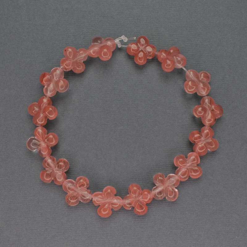 Намистини Халцедон натуральне каміння конюшина, діаметр 13х13мм+-, довжина 20см+