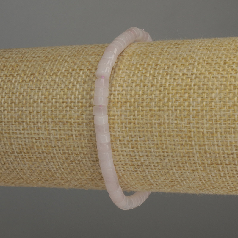 Brățară din cuarț roz – rondelle, diametrul 4,5×3 mm, lungime 18 cm, elastică