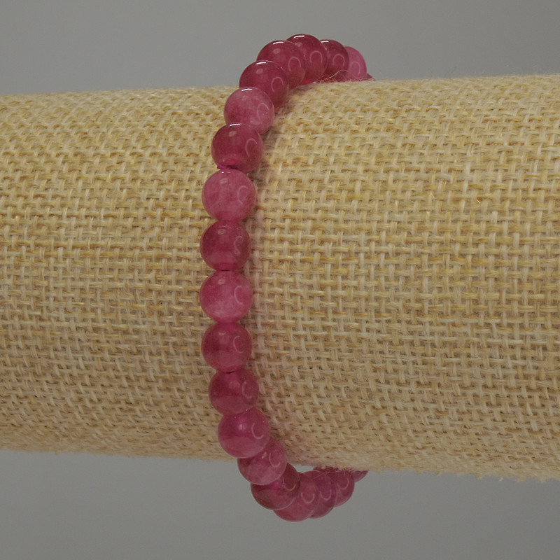 Brățară din turmalin, mărgele netede, diametrul 6 mm, lungime 18 cm, elastică