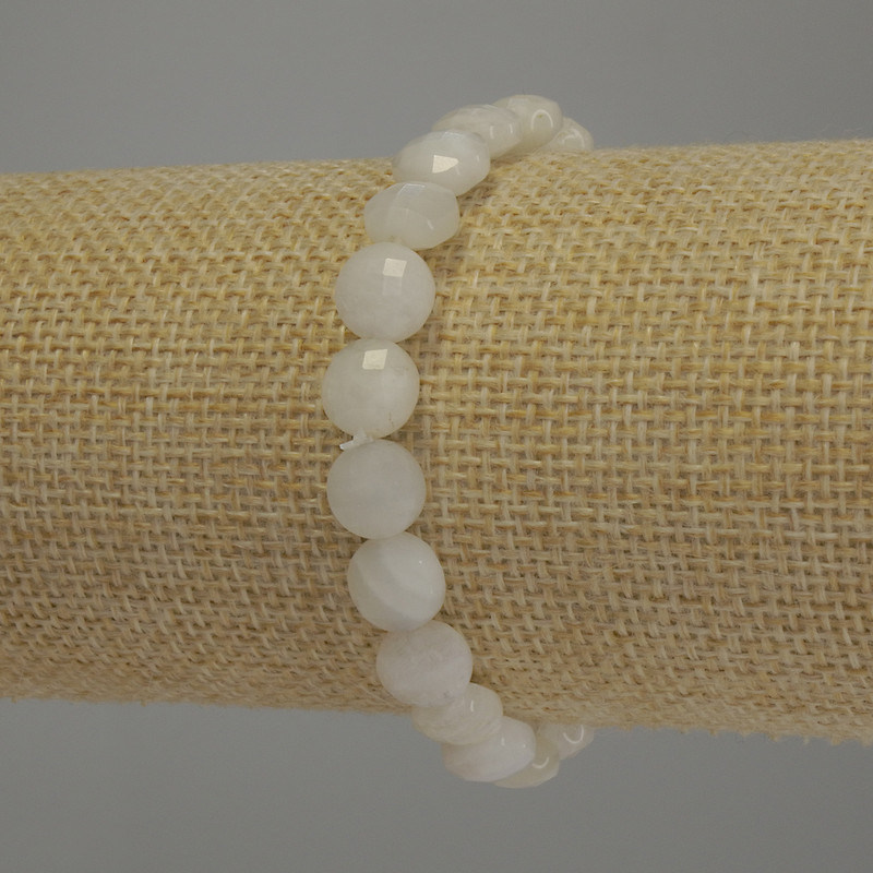 Brățară din adularit, monede tăiate, diametrul 8 mm, lungime 18 cm, pe elastic