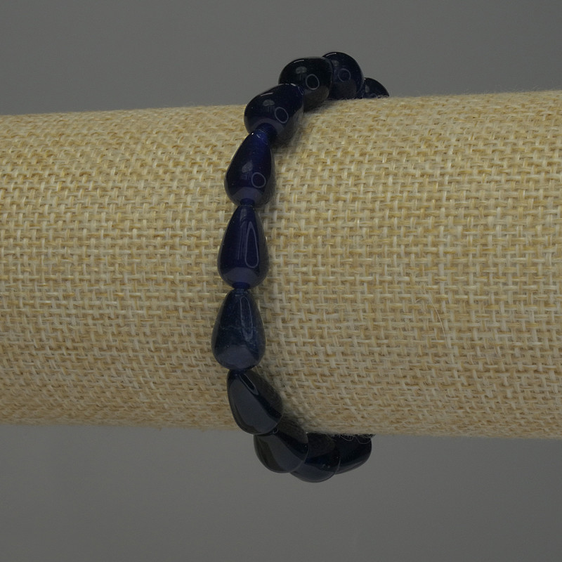 Brățară din cuarț tonifiat, formă de picătură, 12×8 mm, lungime 18 cm, pe elastic