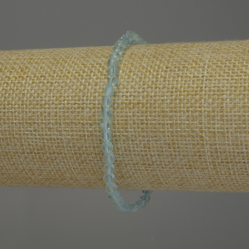 Brățară din topaz natural, piatră facetată în formă de monedă, diametrul 4 mm, lungime 18 cm, elastic