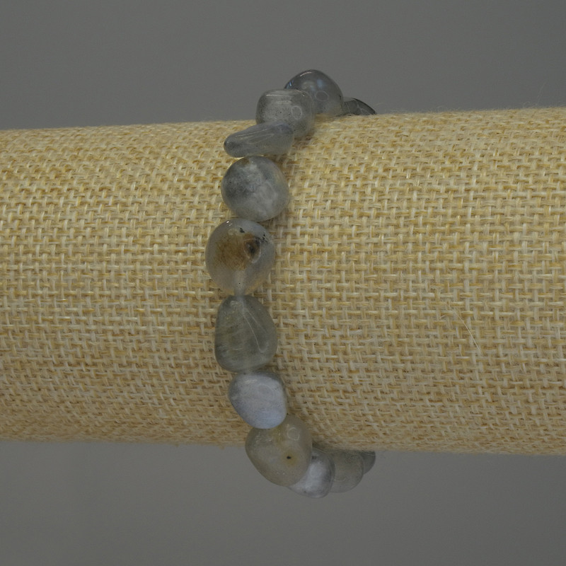 Brățară din labradorit, fațetată, diametrul 10-12×9 mm ±, lungime 18 cm, elastică