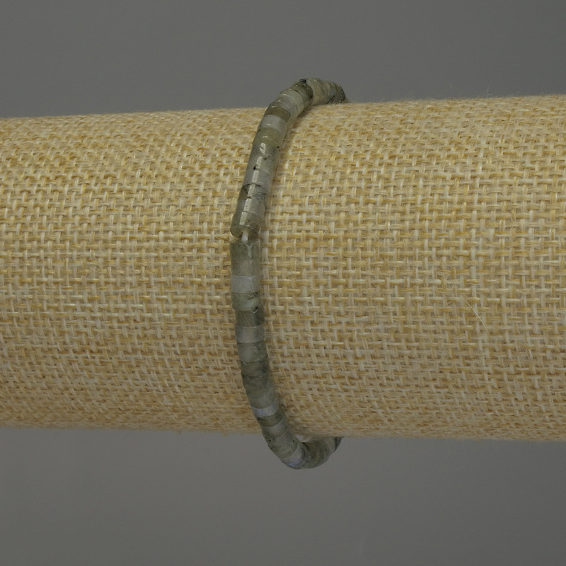 Brățară din labradorit rondel, diametrul 4×2 mm, lungime 18 cm, extensibilă