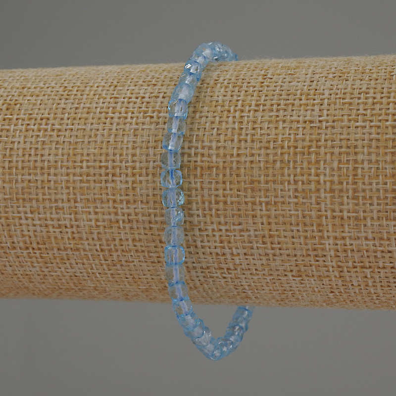 Brățară din topaz natural, cub tăiat, diametrul aproximativ 4×4 mm, lungime 18 cm, elastică