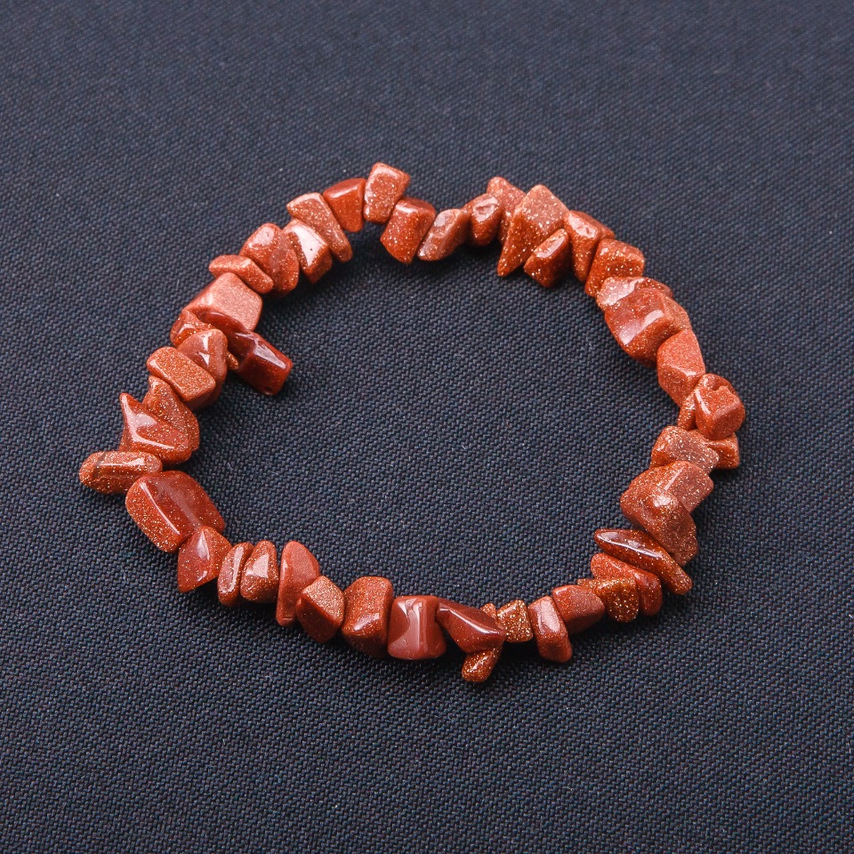 Браслет Авантюрин "золотий пісок" крихта на резинці