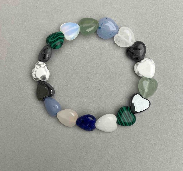 Brățară Inimă asortată, diametrul 12 mm, lungimea 18 mm, șnur elastic