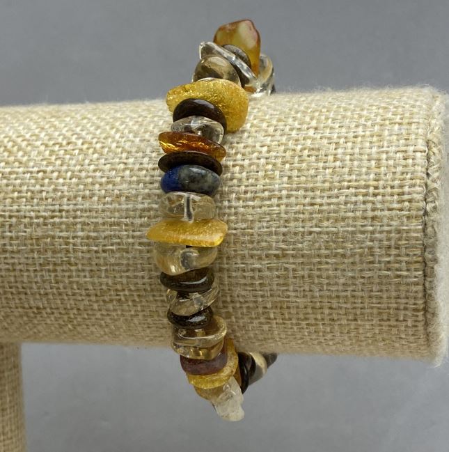 Brățară «Asortiment firimituri» 8-14x3-5mm, lungime 18 cm (elastic)