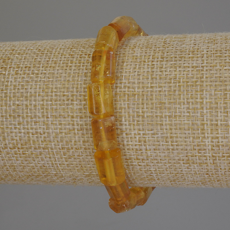 Brățară din citrin tăiat, diametrul 9-11×7 mm, lungime 18 cm, pe elastic