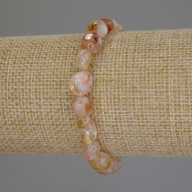 Brățară cu citrin facetat, diametrul 9-11×8 mm ±, lungime 18 cm ±, pe bază elastică