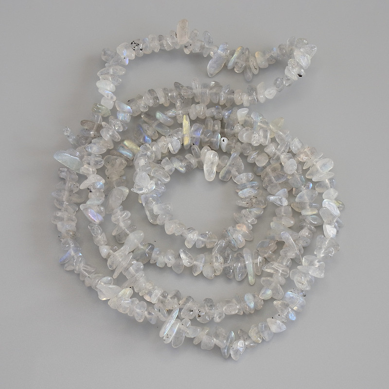 Намистини Лабрадор крихта, діаметр 7-9х2-3мм+-, довжина 78см+- на волосіні