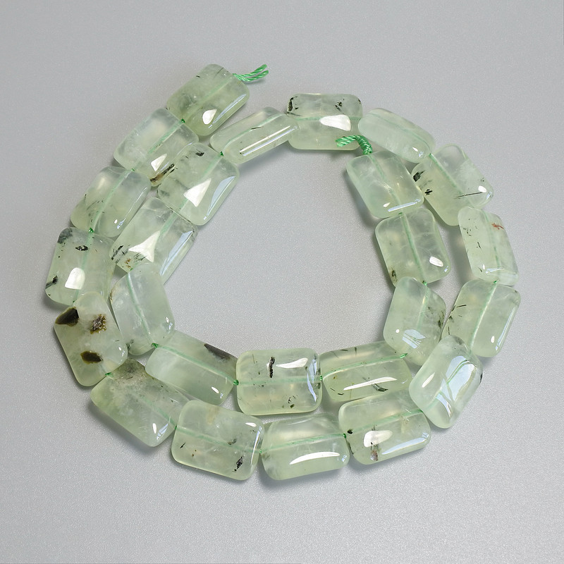 Mărgele din prehnit dreptunghiulare, dimensiuni 16×12 mm, pe șnur, lungime 40 cm+