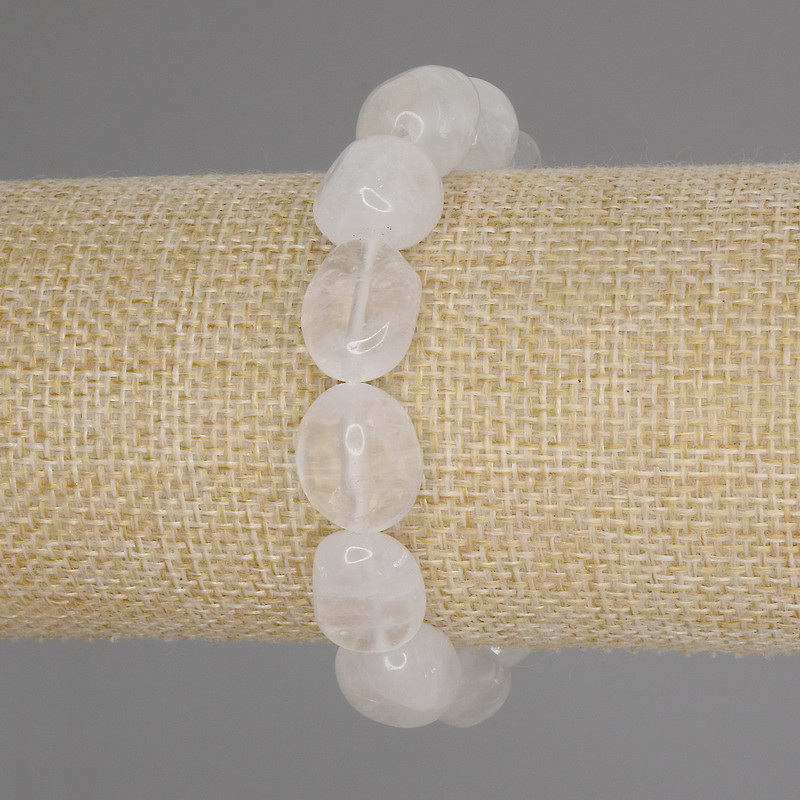 Brățară din cristal de munte, tăietură facetată, diametrul 13-15×12-13 mm, lungime 18 cm, pe elastic