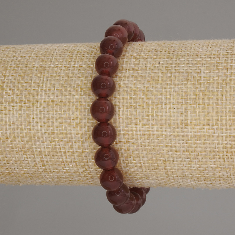 Brățară din carneol, bile netede, diametru 8 mm, lungime 18 cm, extensibilă