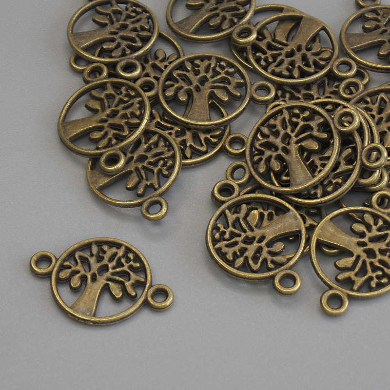 Conector pentru accesorii, diametrul 18×12 mm, diametrul găurii 1,6 mm, finisaj bronz, 22 buc. ±, culoare bronz metalic