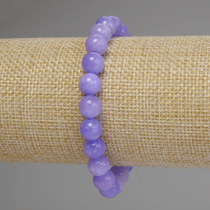 Brățară din acuamarin, bile netede, diametrul 8 mm, lungime 18 cm, pe elastic