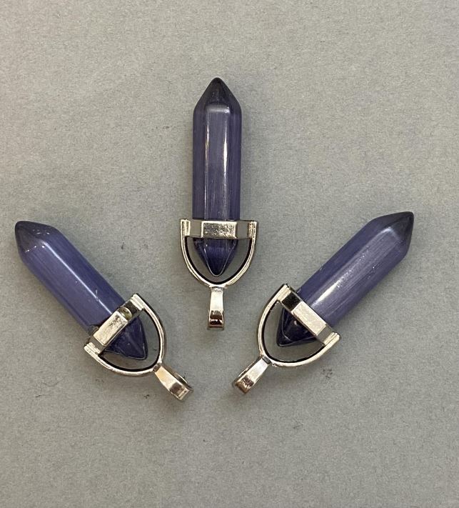 Pandantiv Ochiul pisicii hexagonal cristal bilă 8x31x41mm+