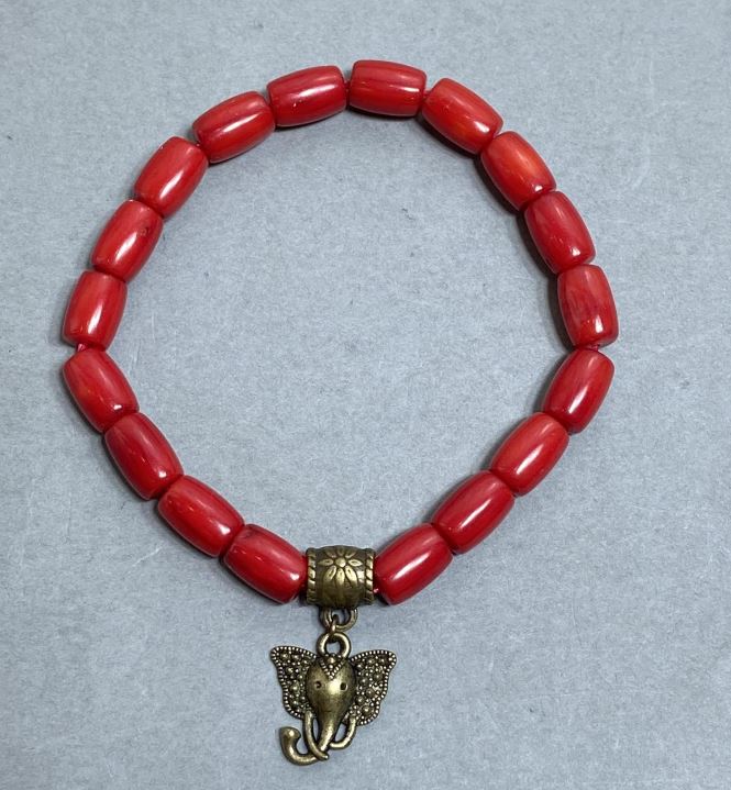 Brățară Coral Barilo 9,5×6,5 mm +/- cu inserție, lungime 18 mm +/- pe elastic