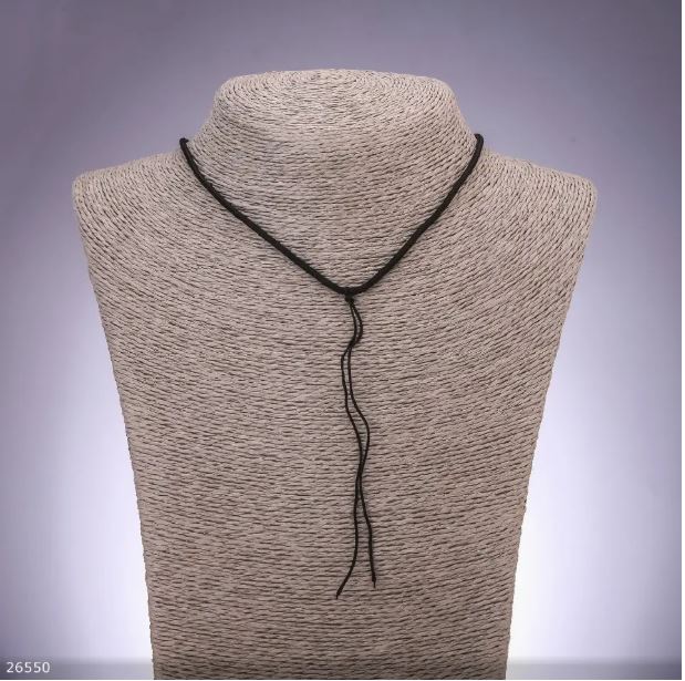 Șnur negru pentru gât, diametrul 2,5 mm, lungime 50 cm