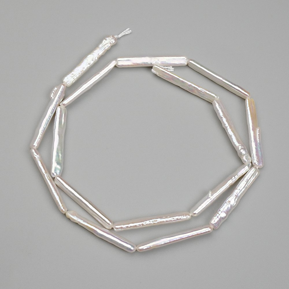 Mărgele baroce cu nuanță de benzină 25×4 mm, lungime aproximativă de 39 cm