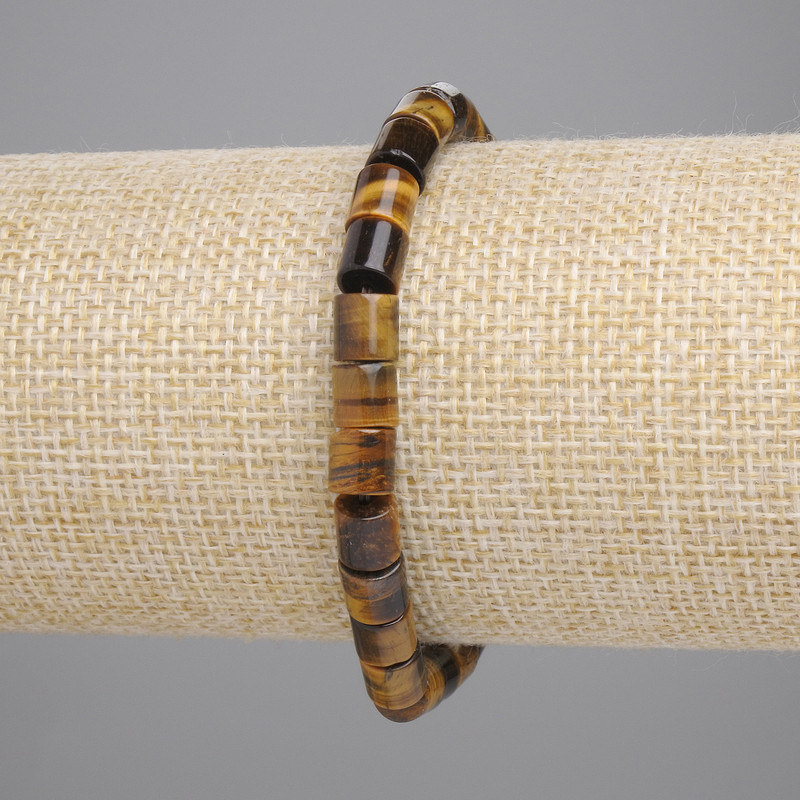 Браслет Тигрове Око циліндр, діаметр 6х6мм+- (стрейч), довжина 18см+