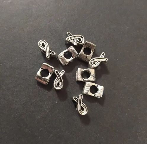 Accesorii pentru bijuterii - mărgea Pandora inserabilă 6×7×11 mm, culoare argintiu, finisaj 20 g ±10 buc