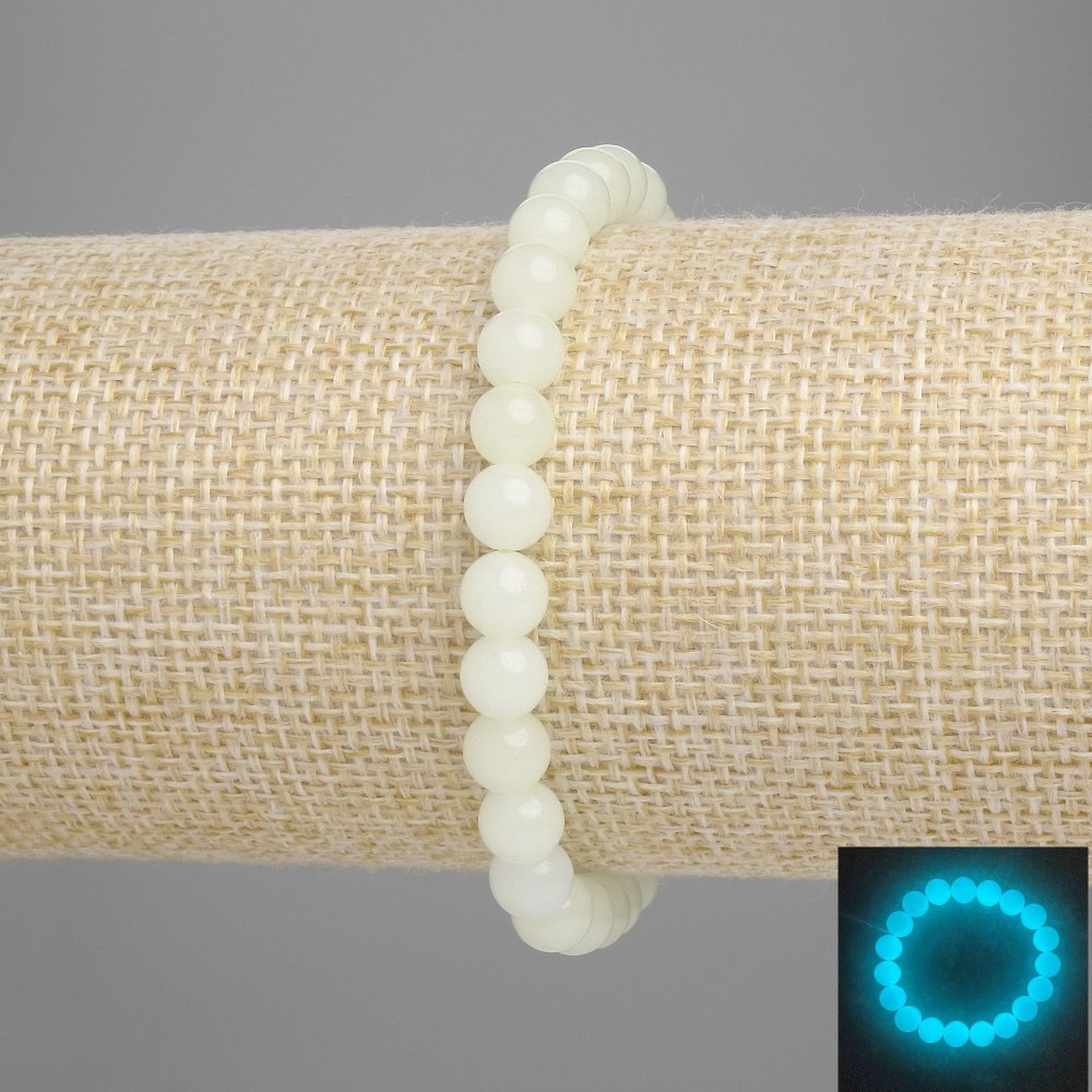 Brățară din onix cu luciu turcoaz (bilute netede, diametru ~6 mm, lungime ~18 cm, pe bază elastică)