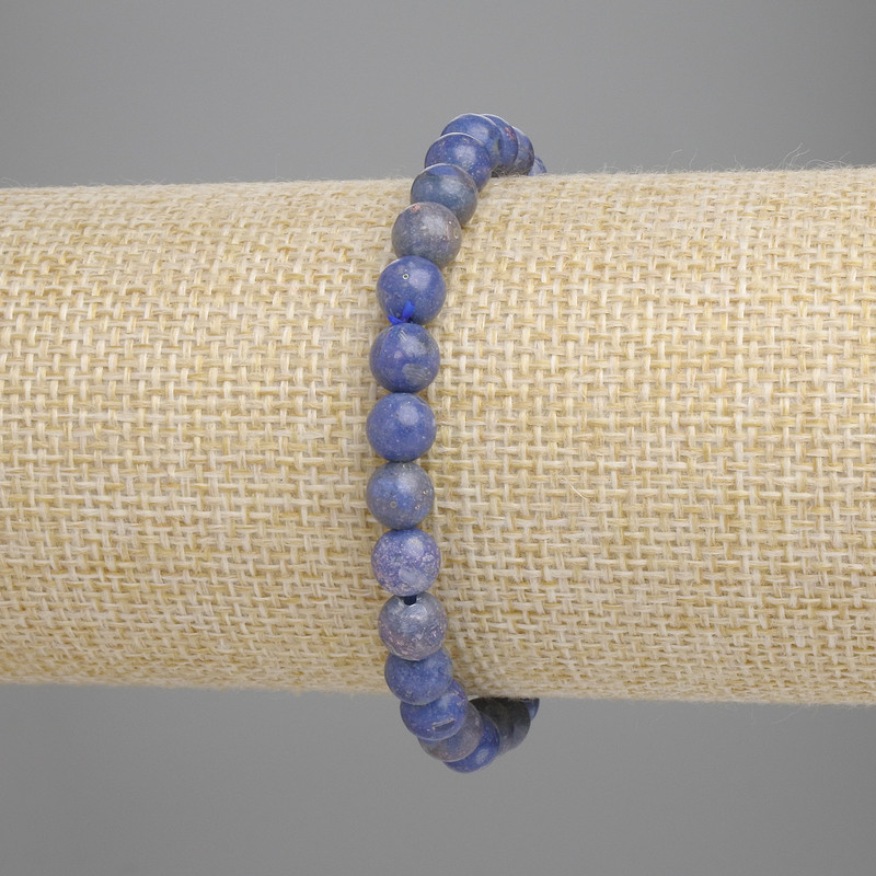 Brățară din coral poros, mărgele netede de 6 mm, lungime 18 cm, elastică